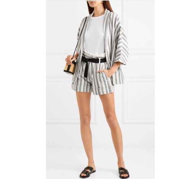 Vanessa Bruno Ezed Belted Striped Shorts NWOT - Picture 2 of 6